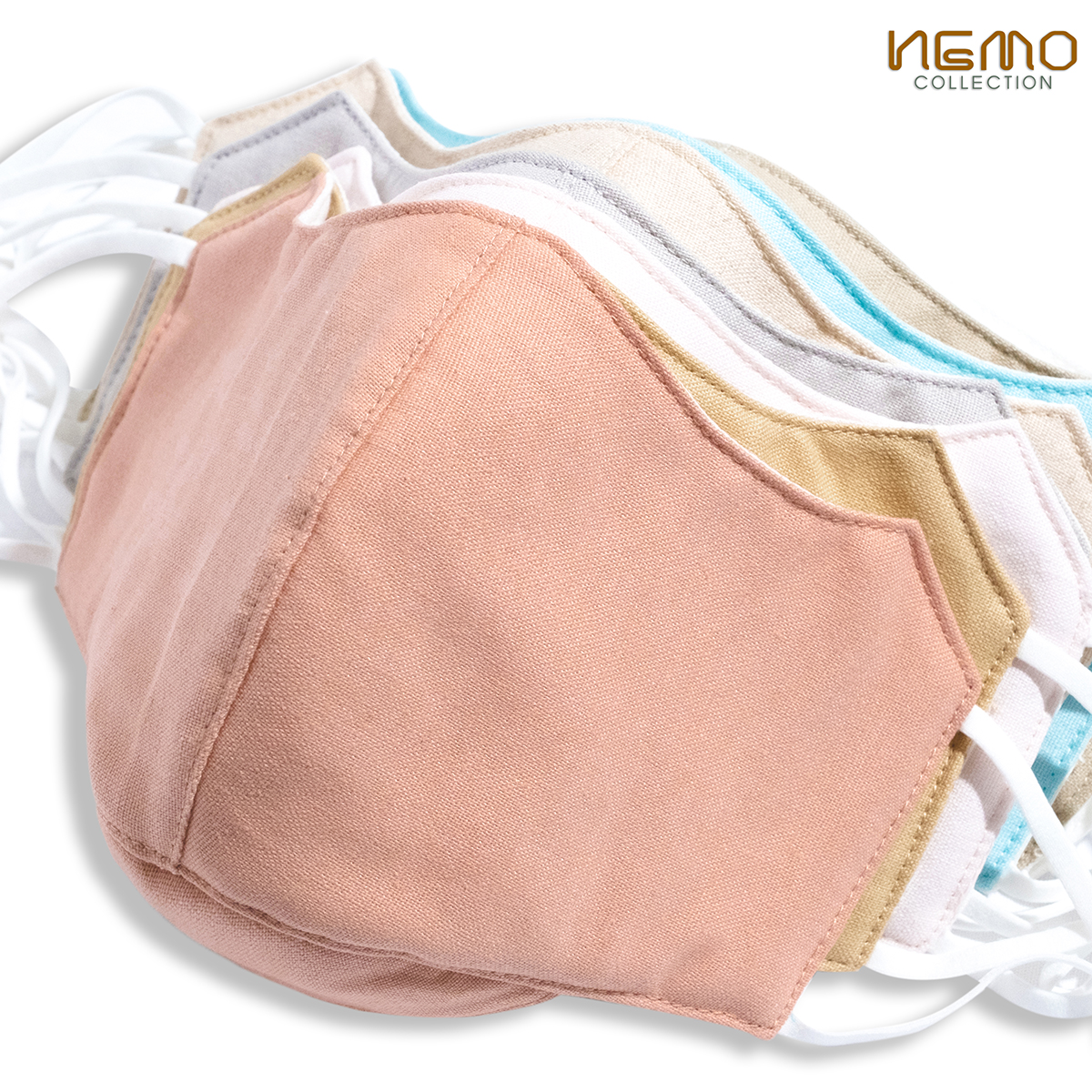 KHẨU TRANG LINEN 5D NEMO, CHE NẮNG VÙNG MÁ, LỌC KHUẨN, LỌC BỤI, TÔNG MÀU THỜI TRANG - KTMF