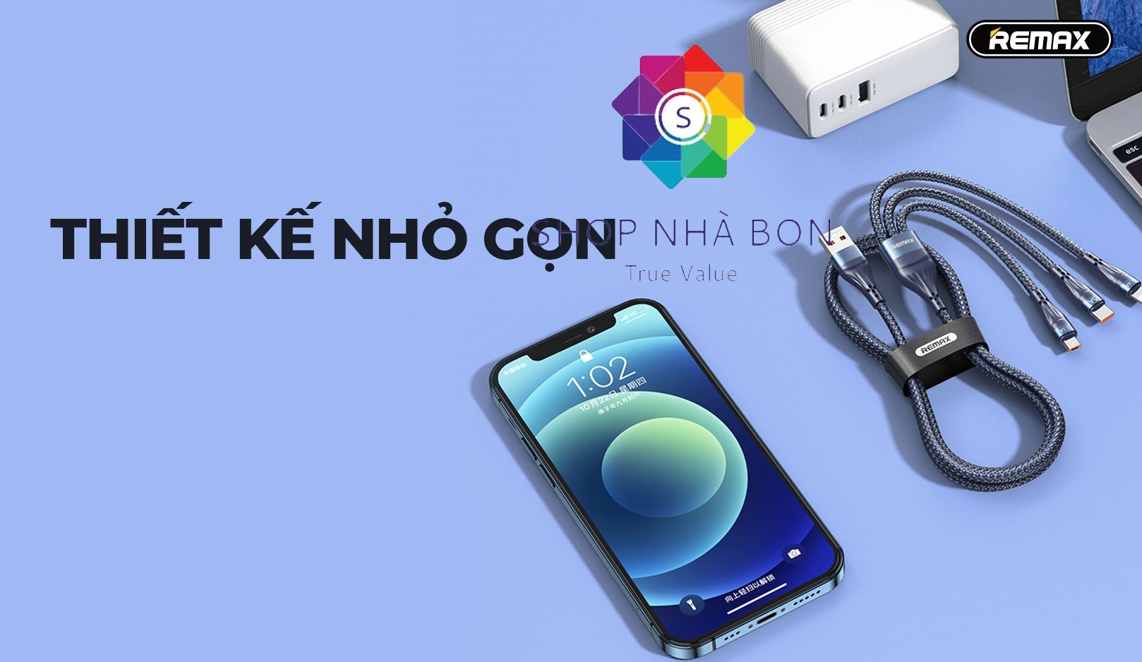 Cáp sạc nhanh đa năng 3in1 Remax RC-199th 3 đầu Type C / LN cho Táo / Micro USB 6A max 66W - dây dài 1.2m - hàng chính hãng