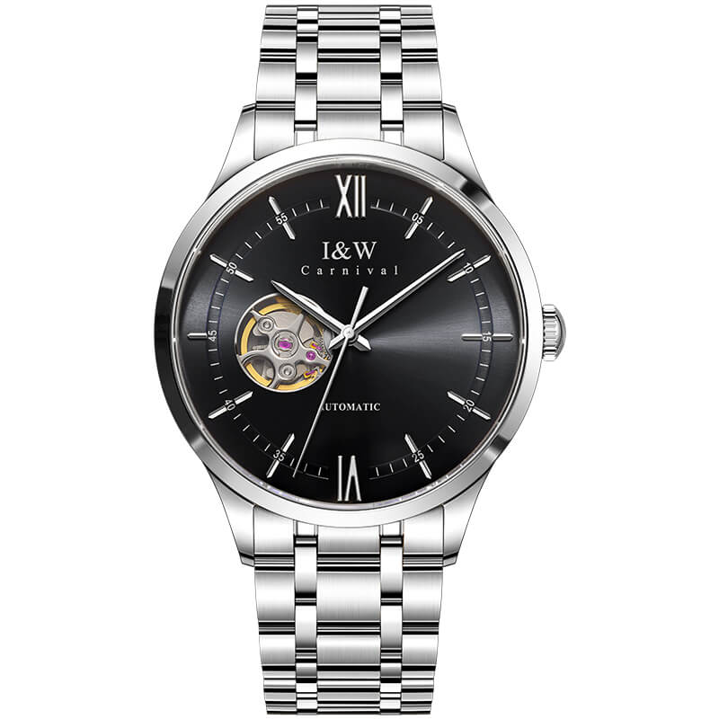 Đồng hồ nam chính hãng IW CARNIVAL IW570G-6 Kính sapphire ,chống xước,Chống nước 30m ,Bảo hành 24 tháng,Máy cơ ,Dây kim loại thép không gỉ 316L,thiết kế lộ cơ đơn giản