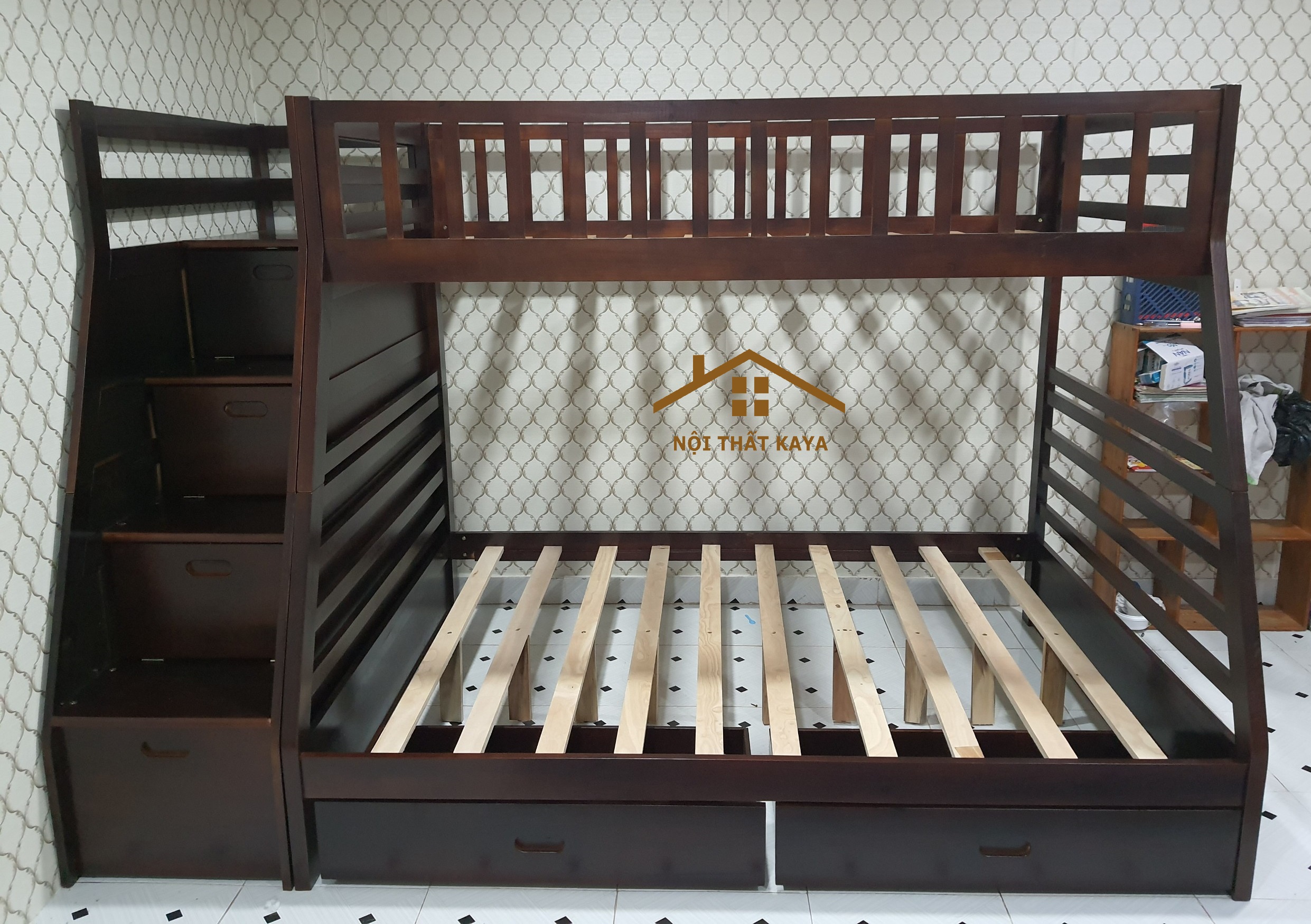 Giường 2 Tầng Xuất Khẩu GT292 – Nâu