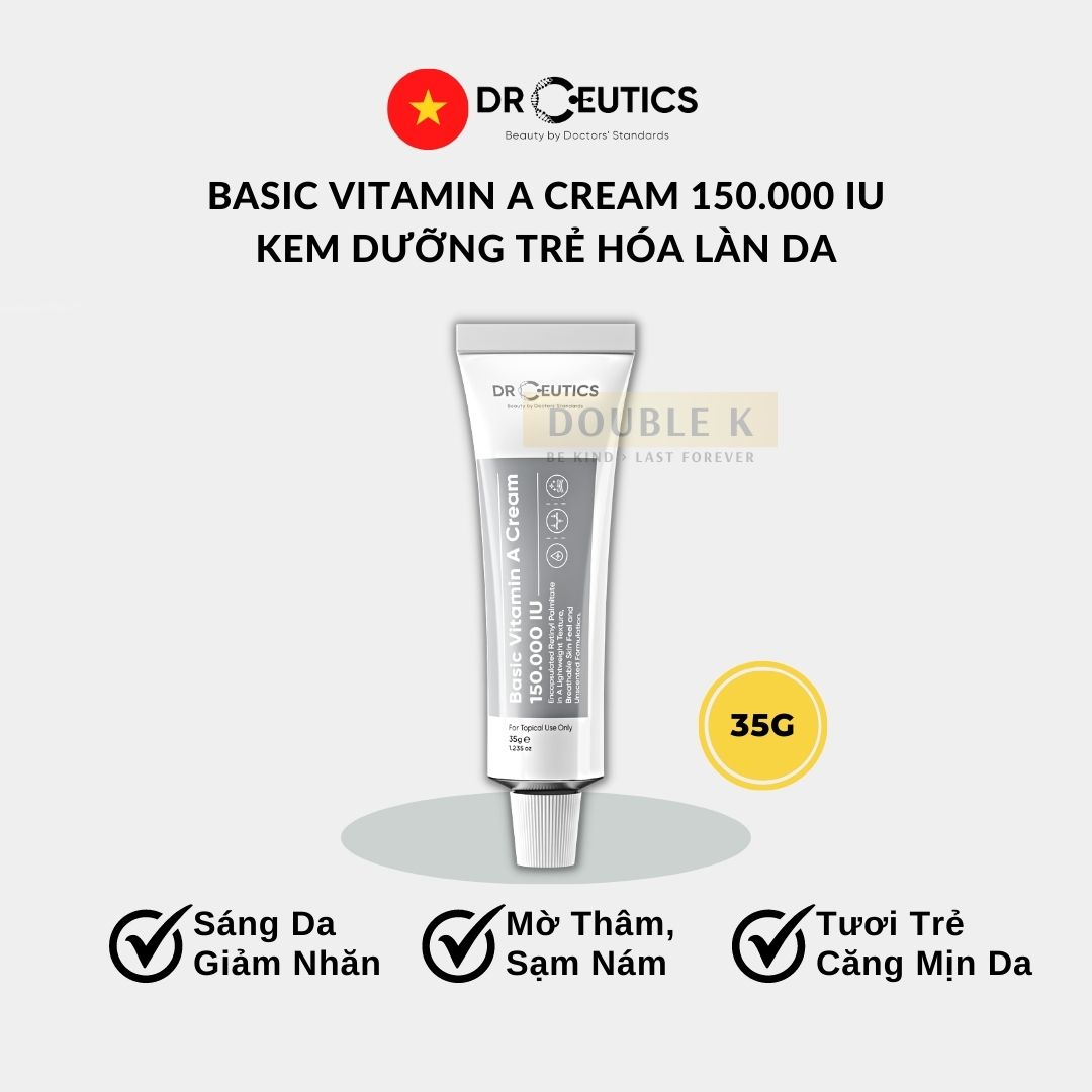 Kem Dưỡng Trẻ Hóa Da DrCeutics Basic Vitamin A Cream 150.000 IU - Double K