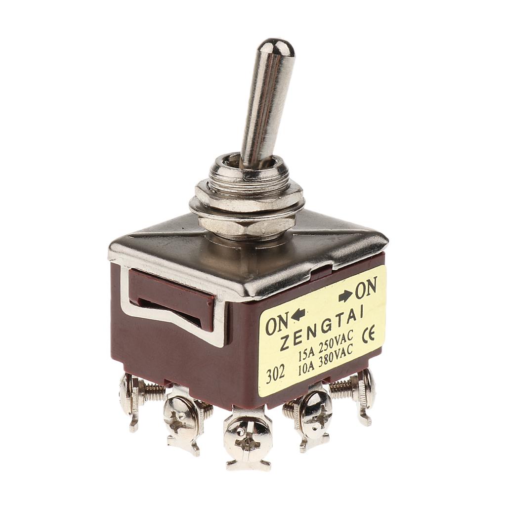Chuyển đổi Công Tắc, Bật 3PDT 2 Vị Trí 9 Chân, AC 250V 15A / 380V, 10A