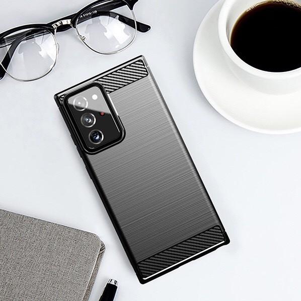 Ốp lưng dẻo Samsung Galaxy Note 20 / Note 20 Ultra vân sợi cacbon chống sốc Rugger Amor