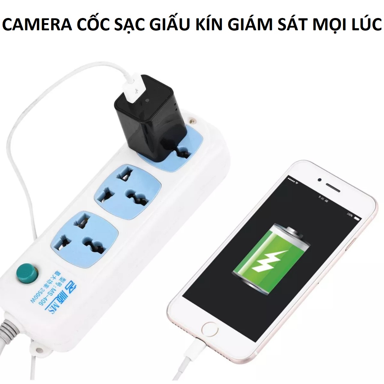 Cốc sạc kèm Camera mini 2in1 hình ảnh HD 1080p 4K giấu kín góc quay rộng 90 độ chất lượng cao
