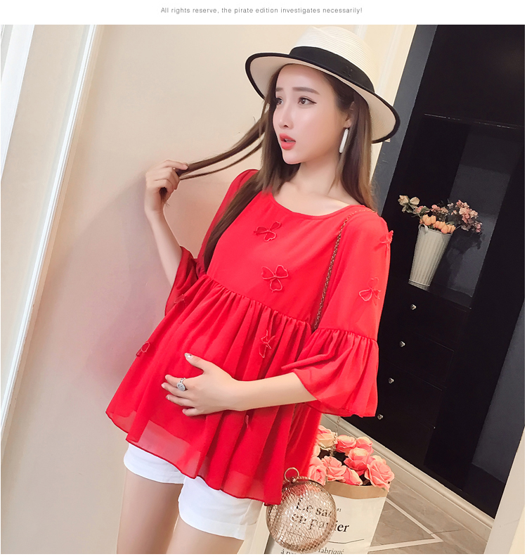 ÁO BẦU CHIFFON TAY LỬNG XÒE CHẤT VOAN CHIFON MỀM MÁT AB1241