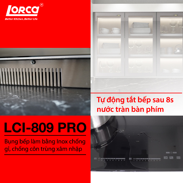 Bếp từ đôi LORCA LCI - 809 PRO - Hàng chính hãng nhập khẩu từ Đức, Cao cấp công nghệ SmartInverter