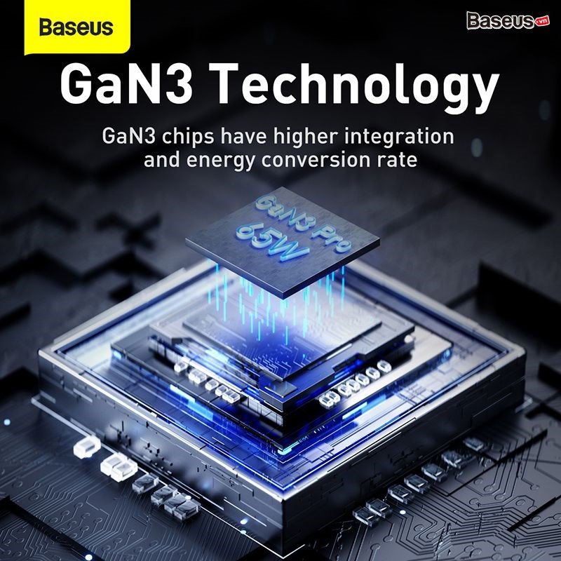 Bộ sạc nhanh đa năng Baseus GaN3 Pro 65W- hàng chính hãng