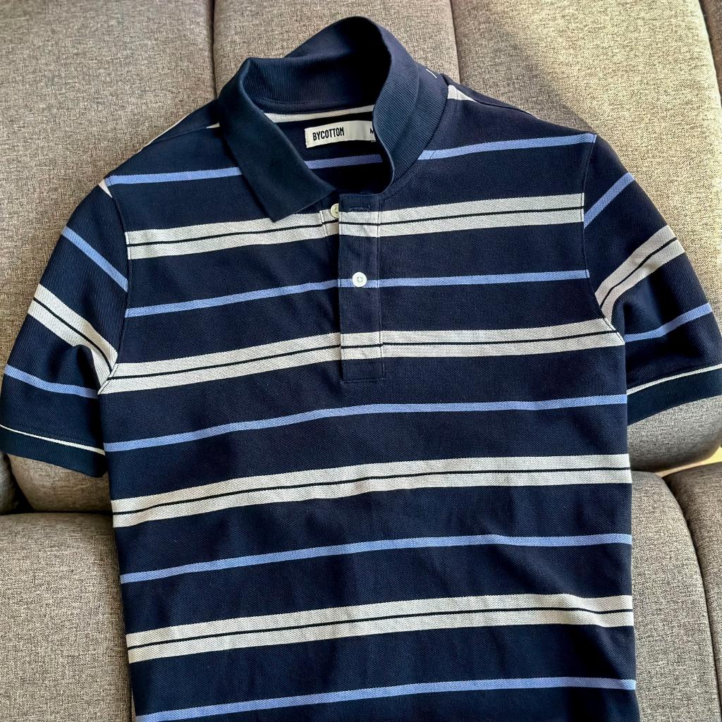 Áo Polo Nam Cao Cấp Có Cổ BY COTTON Sọc Xanh Tím Nam Tính, Thanh Lịch, Sang Trọng, Trẻ Trung