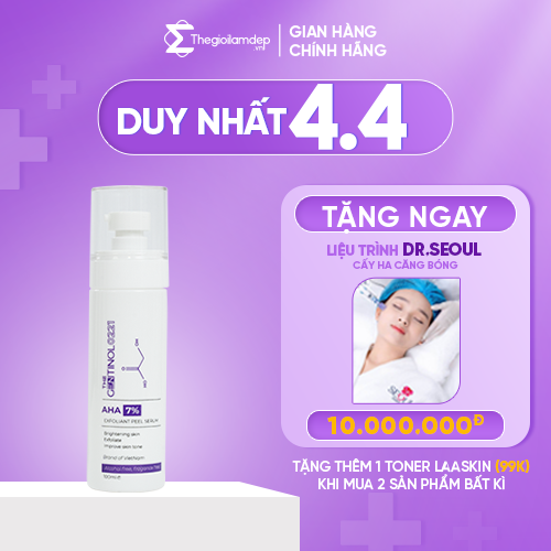 Tinh chất giúp trắng da, cải thiện làm đều màu da, loại bỏ tế bào chết, già cỗi AHA 7% The Gentinol 0221 100ml