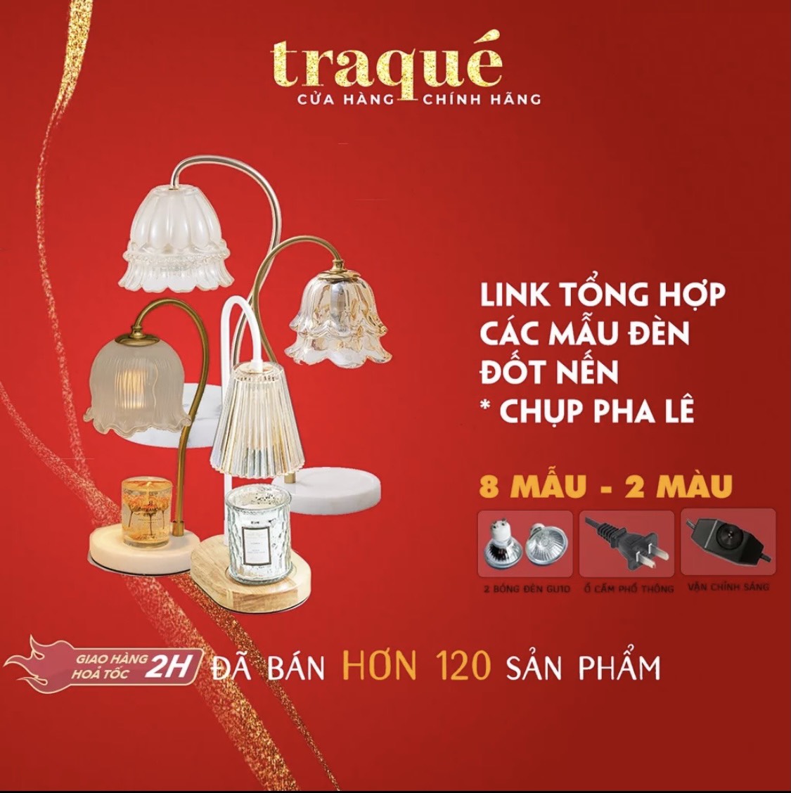 Đèn đốt nến thơm chụp pha lê - đế gỗ