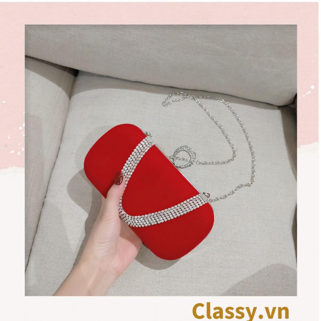 Cốp nhung - Clutch Classy nhung đi tiệc siêu sang Dài 18 CM X Cao 6 CM, đựng vừa điện thoại, son môi T262
