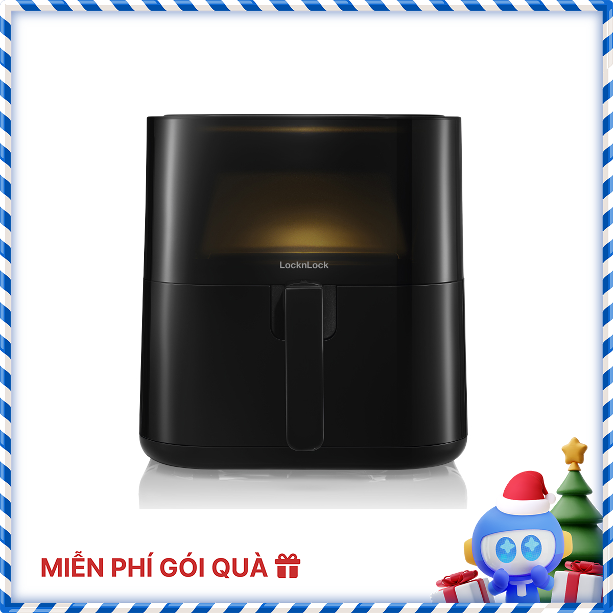 Nồi Chiên Không Dầu Locknlock Visible Air Fryer CUBE EJF996BLK (5.5 Lít) - Hàng Chính Hãng