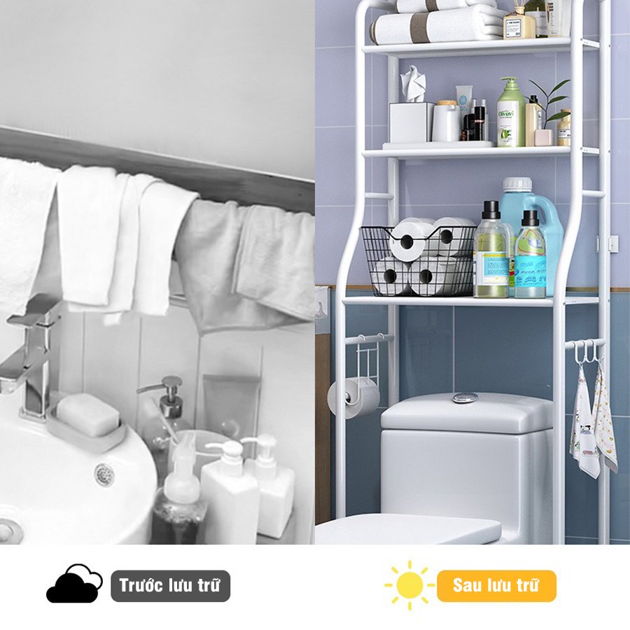 Kệ Để Sau Bồn Vệ Sinh, Toilet Đặt Trong Phòng Tắm Chất Liệu Thép Carbon Chống Han Gỉ
