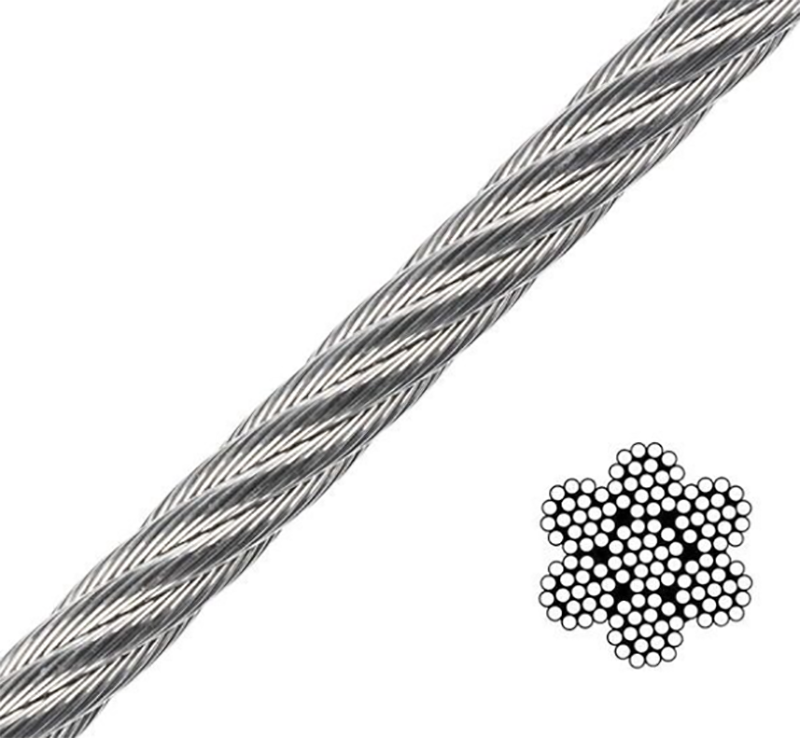 Dây cáp thép mạ kẽm 3.8mm, 5.5mm dây cáp thép lụa, chằng, kéo các thiết bị hay vật dụng chịu tải cao, dây cáp thép bọc
