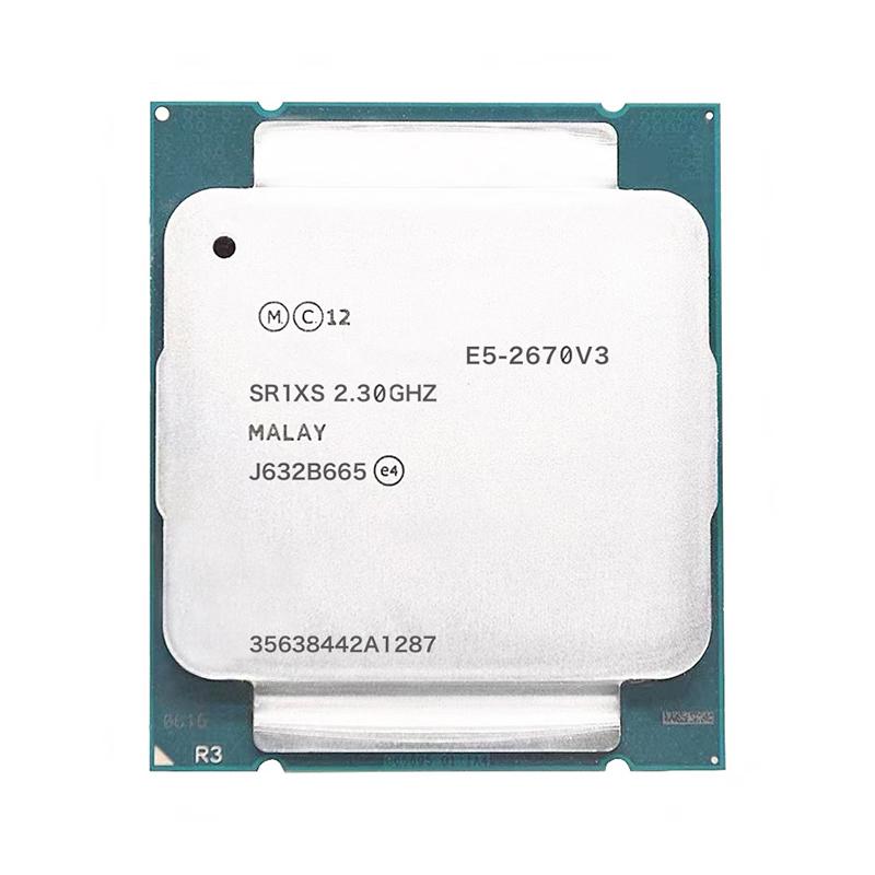 Được sử dụng cho Intel Xeon CPU Phiên bản chính thức E5-2670V3 SR1XS X99 2.30GHZ 30M 12-CORES E5-2670 V3 LGA2011-3 Bộ xử lý E5 2670 V3 V3