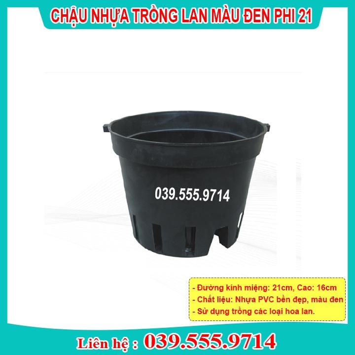 BỘ 5 CHẬU NHỰA TRỒNG LAN MÀU ĐEN ĐƯỜNG KÍNH MIỆNG 21CM - BỀN ĐẸP GIÁ RẺ