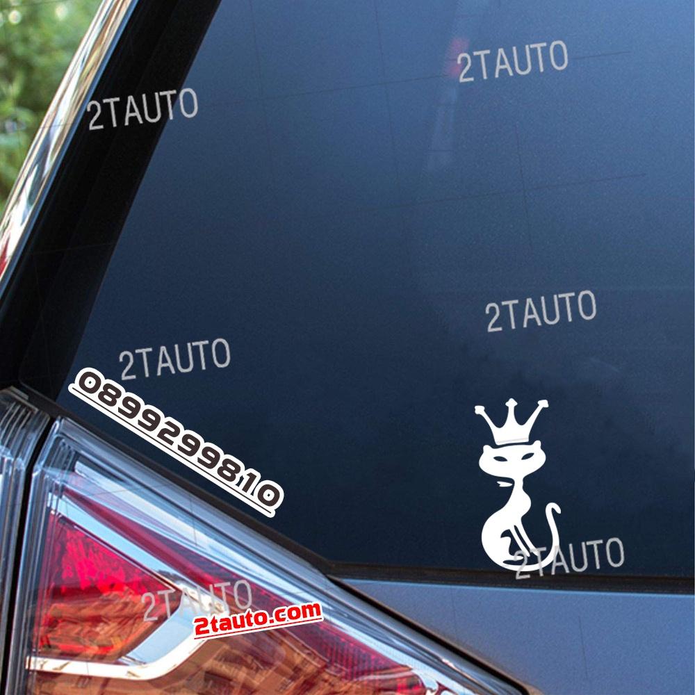 Tem decal HÌNH CON MÈO dán xe nhiều kích thước, chống thấm nước, logo CHÚ MÈO dán trang trí ô tô xe hơi - MẪU 8