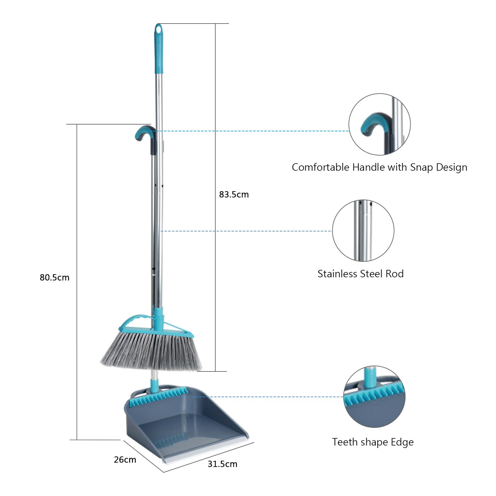 Bộ chổi quét kèm hốt rác thằng đứng có thể tháo rời bằng Nhựa, Thép không gỉ