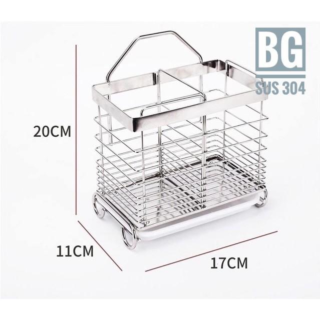 Ống giỏ đựng đũa inox 304 dán tường
