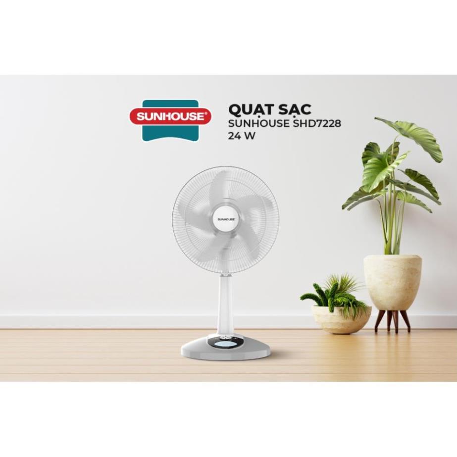 Quạt sạc SUNHOUSE SHD7228 - Hàng chính hãng