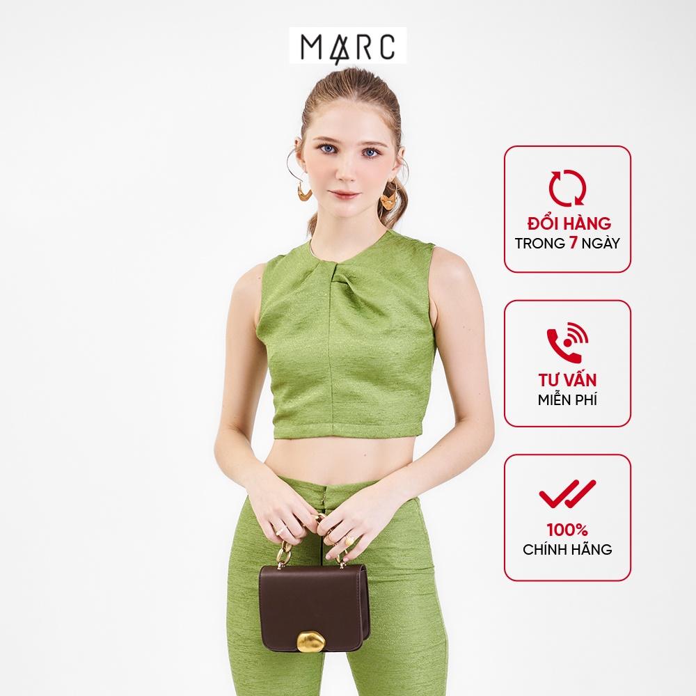 Áo kiểu croptop nữ MARC FASHION sát nách cổ tròn xoắn ngực FAVH091422