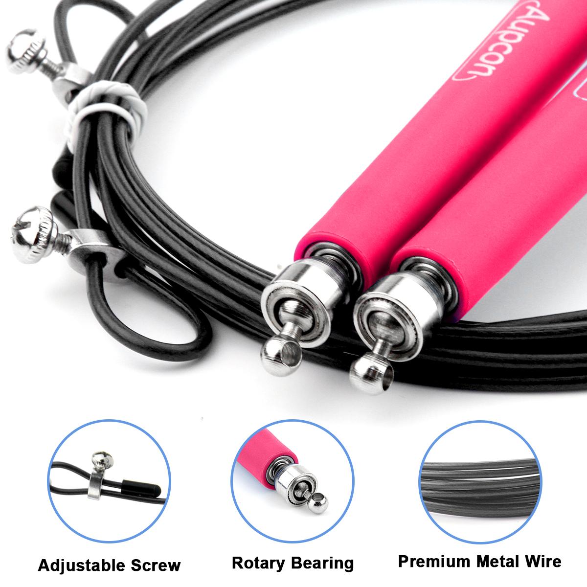 AUPCON Tốc Độ Dây Nhảy Có Thể Điều Chỉnh Dây Nhảy 360 Độ Xoay Bóng Kim Loại Chịu Lực Cáp Thể Dục Tập Thể Dục Thể Thao Dây Nhảy
