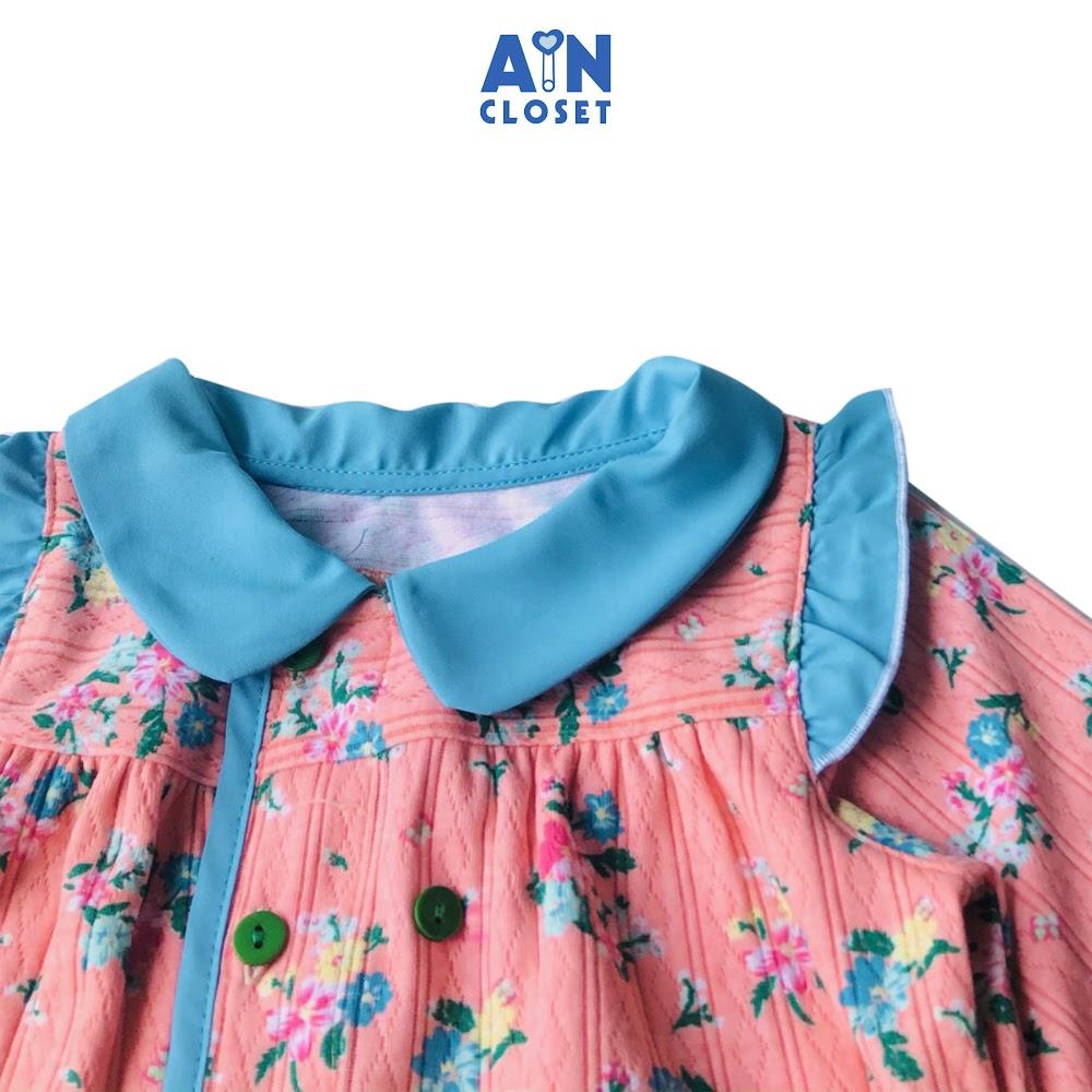 Hình ảnh Áo khoác bé gái họa tiết Hoa nhí hồng xanh cotton giả trần - AICDBGW41IYI - AIN Closet