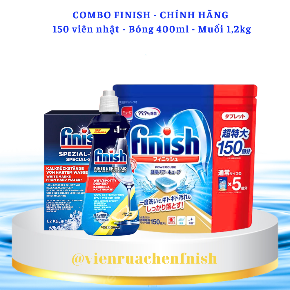 Combo 2 Can Bột rửa bát finish 2,5kg dùng cho máy rửa bát (2.5x2=5kg)
