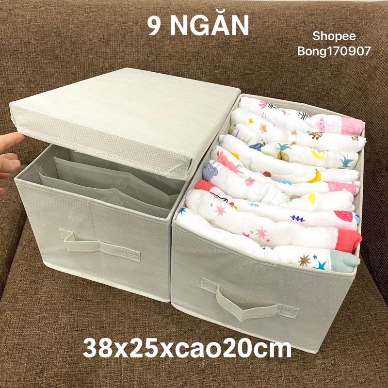 Hộp Đựng Quần Áo Chia Ngăn Tiện ích 38x25xcao20cm Phong Cách Nhật Bản