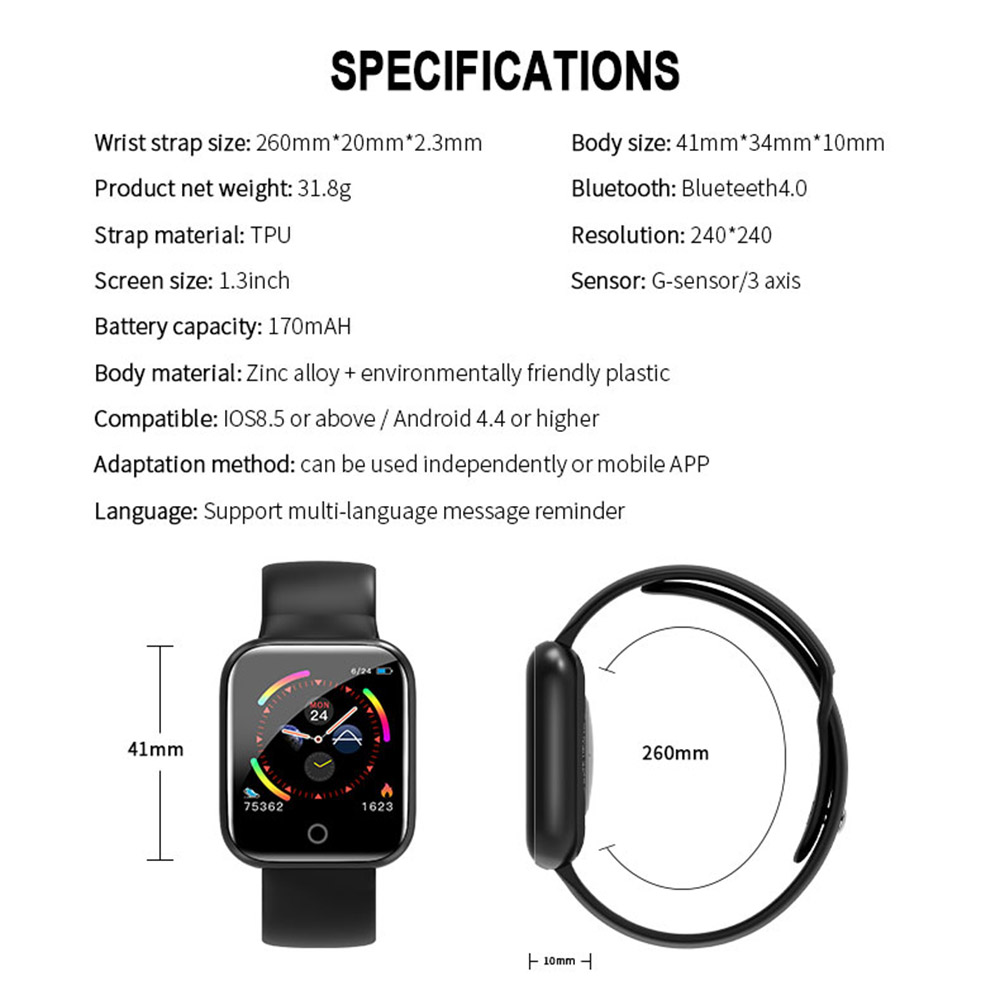 Vòng đeo tay thông minh I5, hỗ trợ theo dõi sức khỏe Thiết kế thân bằng kim loại, chống sẹo và chống mài mòn