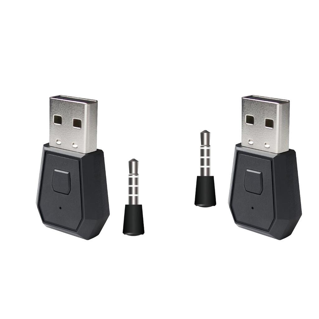 2 Pieces Wireless USB Bluetooth Adapter Dongle Audio for PS4 PC Microphone