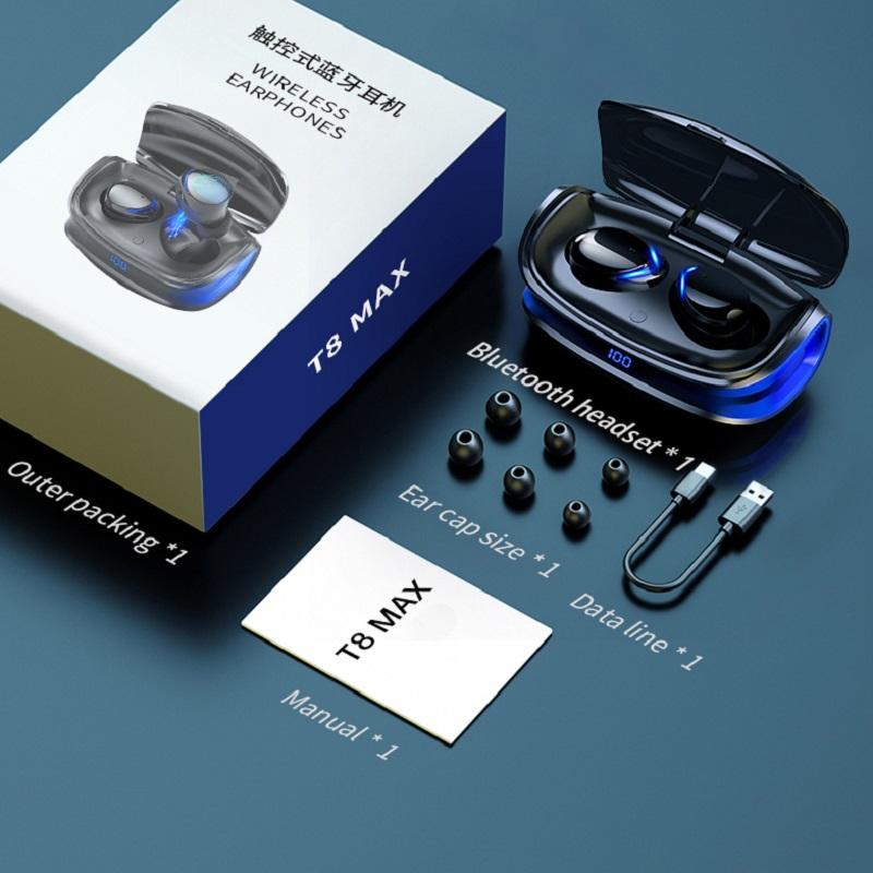 TWS Tai Nghe Không Dây Bluetooth Tai Nghe 5.0 HD Âm Thanh Stereo Thể Thao Chống Thấm Nước Tai Nghe Nhét Tai Tai Nghe Có Micro Loại-C Sạc