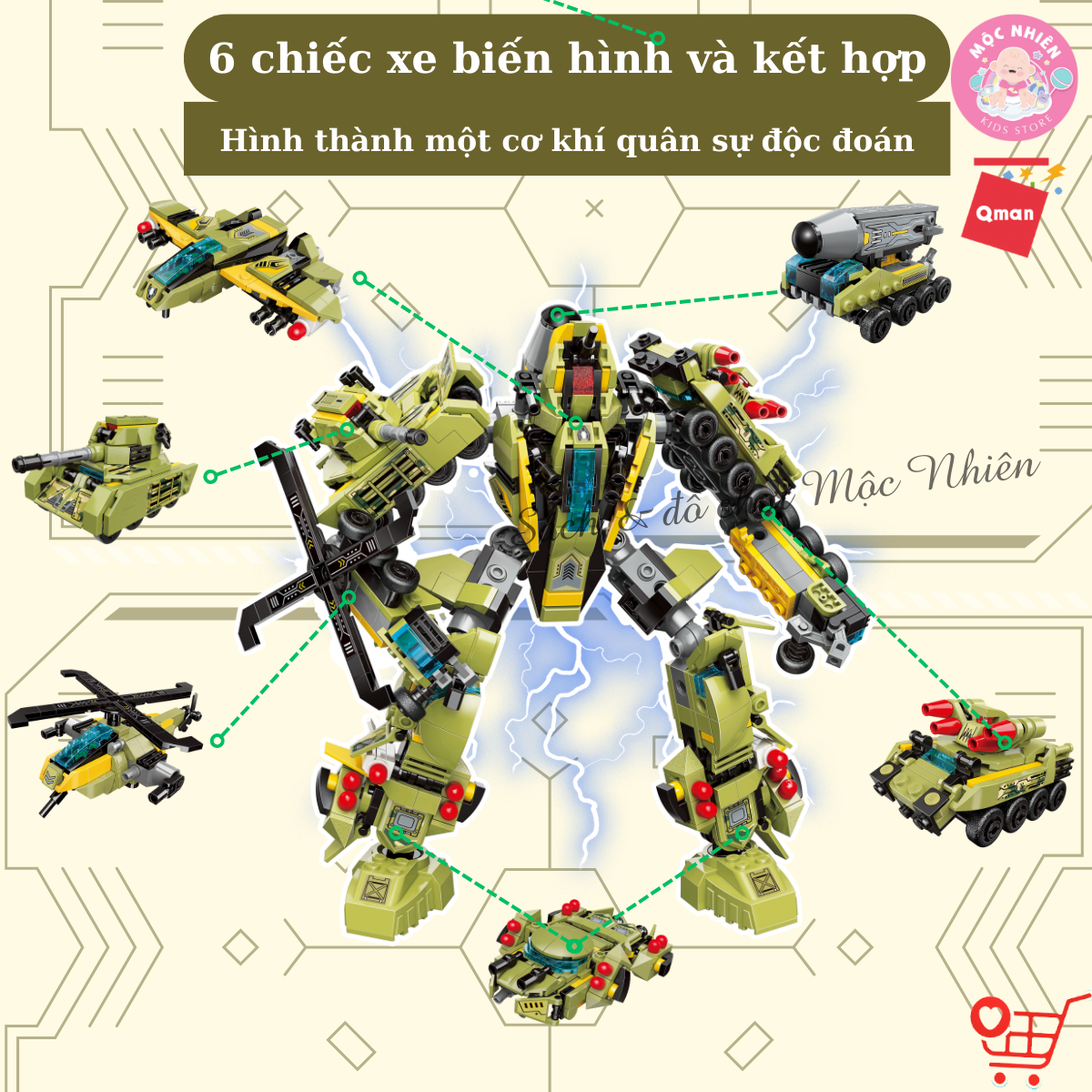 Đồ Chơi Lắp Ráp Xếp Hình Qman 41108 (783 chi tiết) - Biệt Đội Quân Sự - Dành cho bé trai từ 6 tuổi