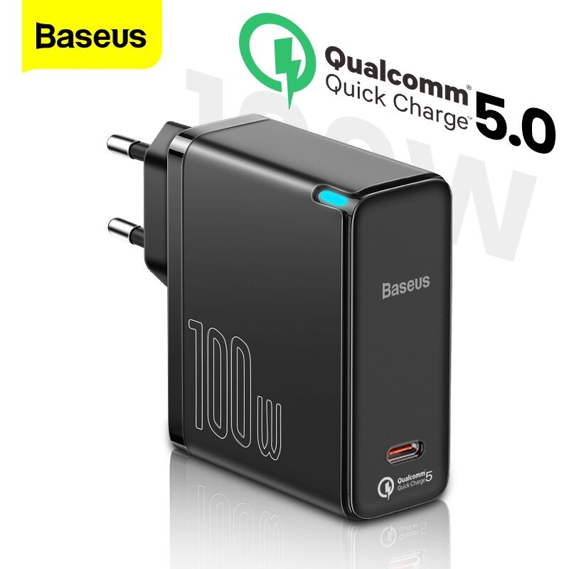 Bộ sạc siêu nhanh Baseus GaN2 Fast Charger 1C 100W (GaN2 Technology, QC5.0/QC4.0/PD3.0/ PPS Multi Quick Charge Protocol Support) - Hàng Chính Hãng 