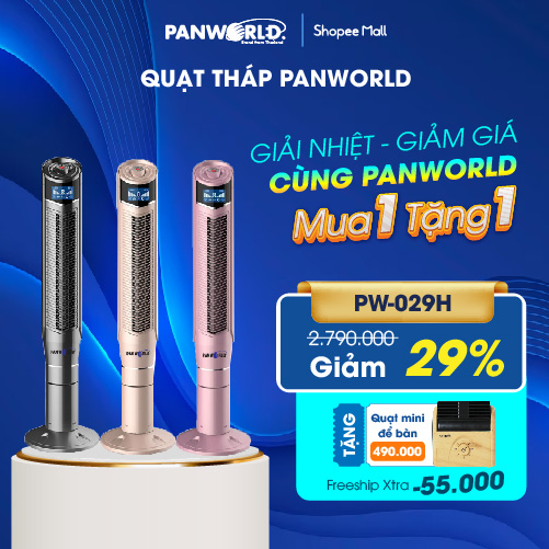 Quạt tháp không cánh Panworld PW-029H chính hãng cao cấp xoay được 360 độ - Hàng chính hãng