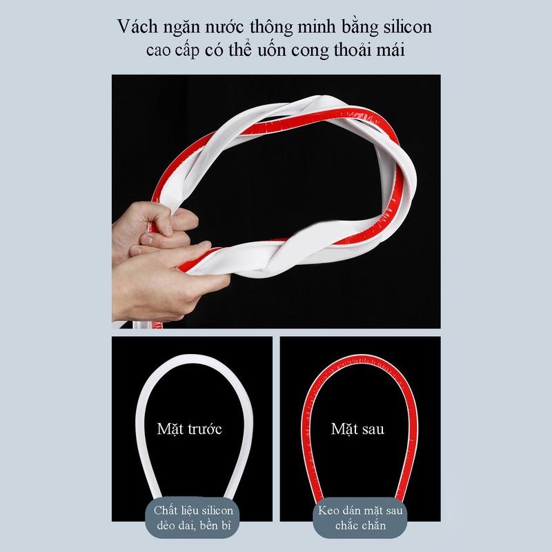 Thanh Ngăn Nước, Dải Silicon Chặn Nước Dùng Cho Nhà Tắm, Nhà Vệ Sinh, Chỗ Rửa Tay, Máy Giặt