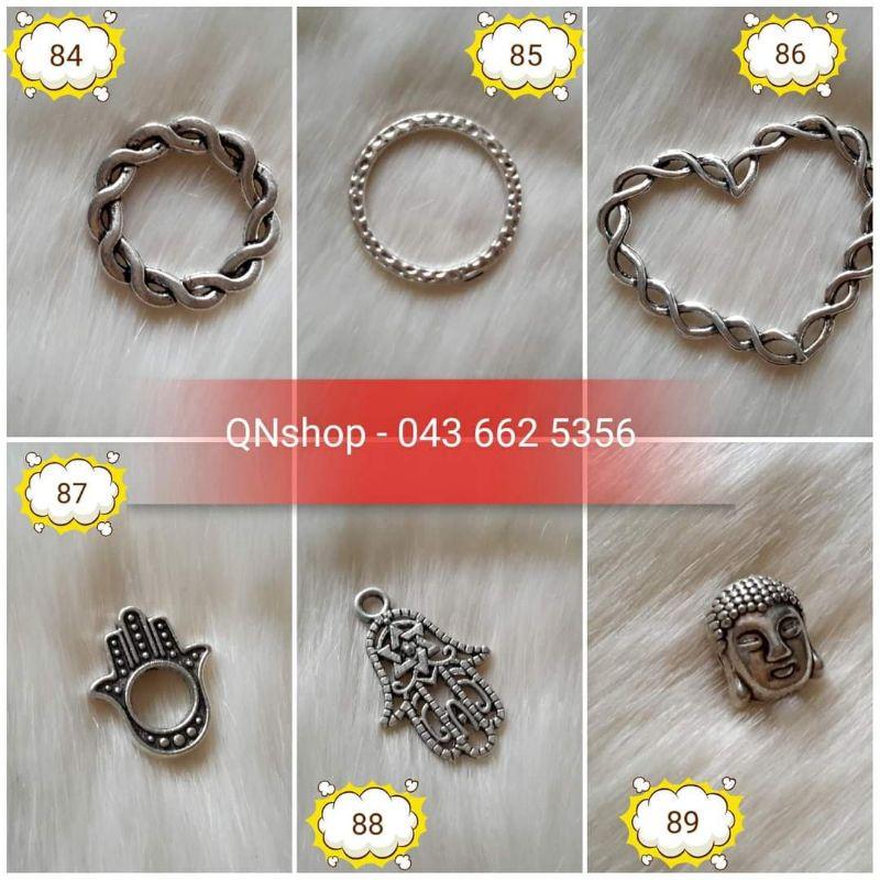 10 charm giả bạc, charm giả cổ làm vòng siêu đẹp.