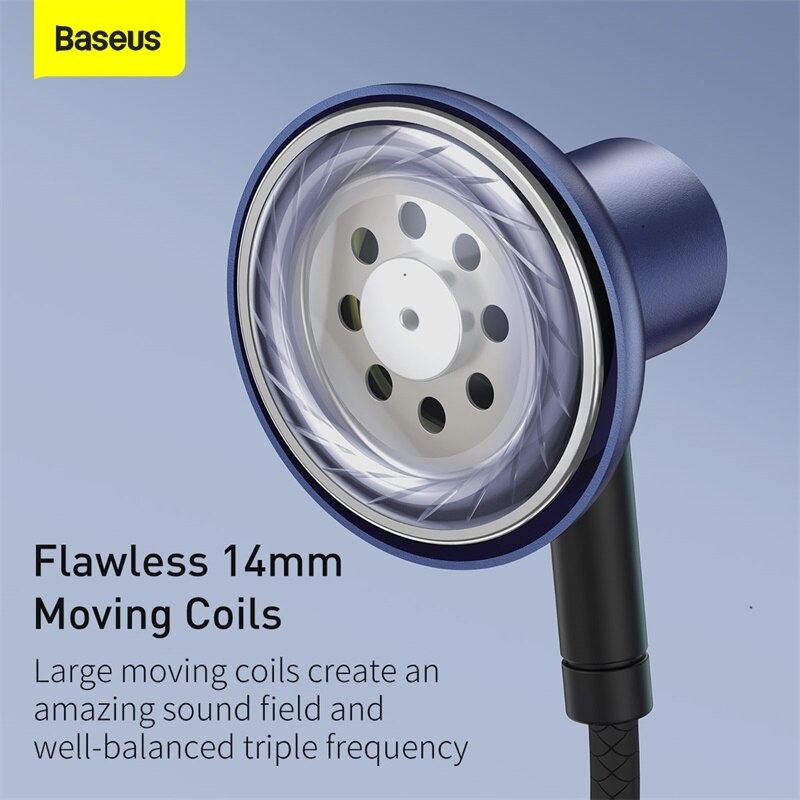 Tai nghe chính hãng AUX 3.5mm Baseus Encok H19 Wired Earphone (6D surround, Deep Bass, with ECM Microphone for HD Calling)