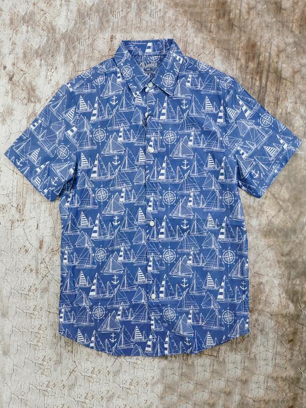 Áo Sơ Mi Nam Tay Ngắn Age Of Wisdom Silky Short Sleeve Print Shirt - SIZE M