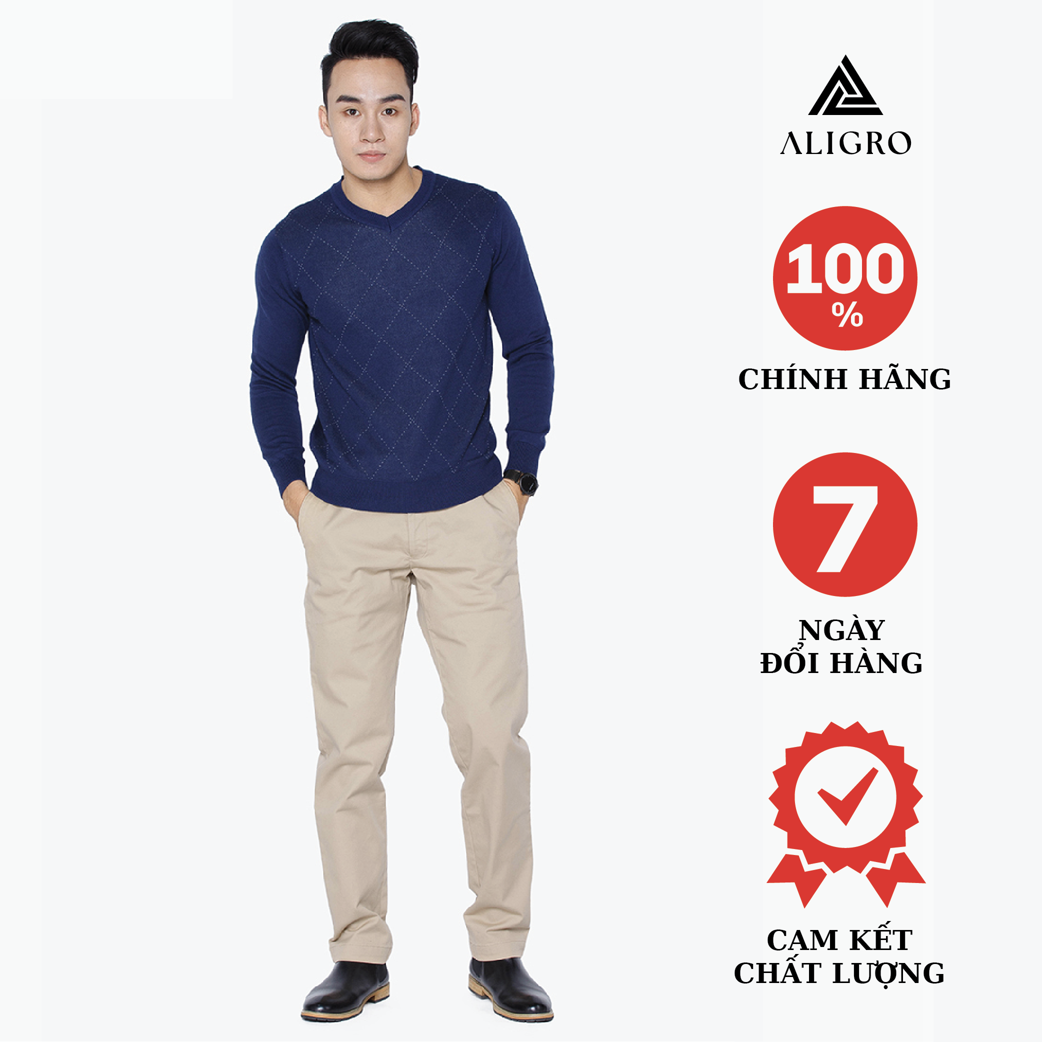 Quần kaki nam ALIGRO chất liệu kaki mềm mịn cao cấp dáng slimfit màu be ALGK014