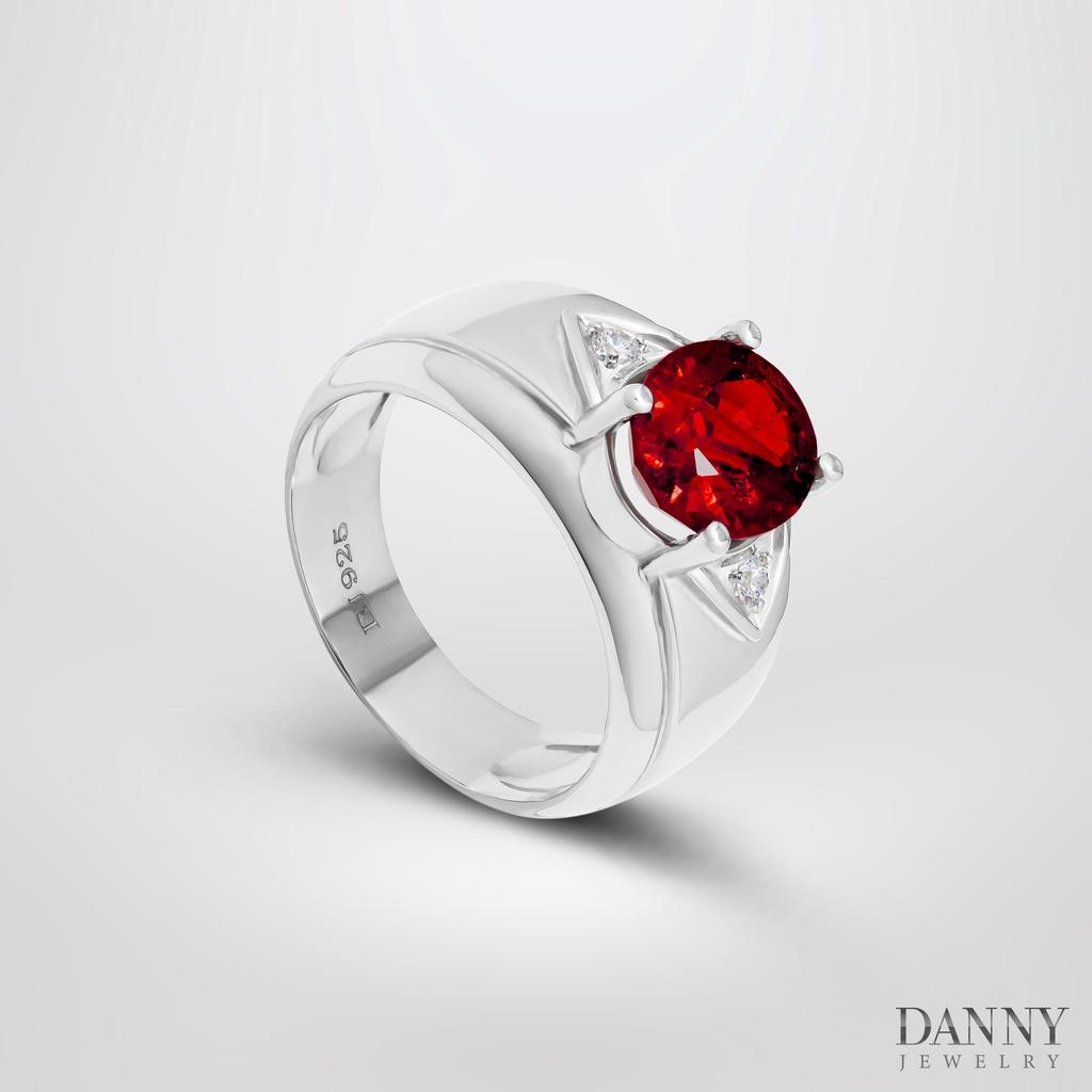 Nhẫn Nam Danny Jewelry Bạc 925 Đá Chủ Garnet Xi Rhodium SP7225100022