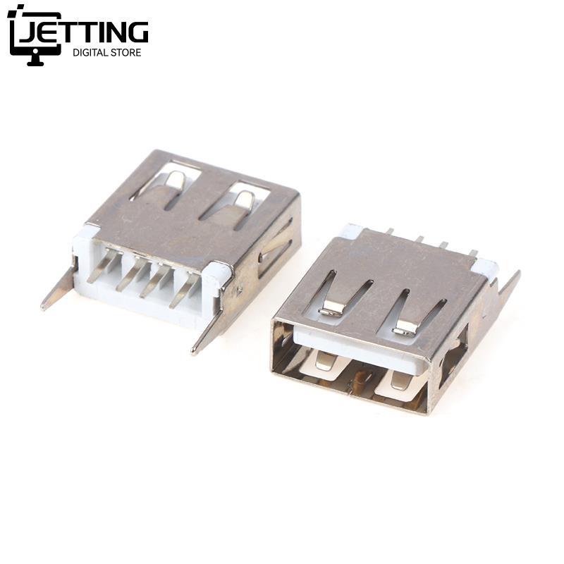 Ổ cắm USB loại A Nữ Dọc 180 độ 4 chân 13,7mm Giao diện USB Nữ Đầu nối giắc cắm hàn Ổ cắm PCB Đầu nối USB Màu sắc: 10 cái
