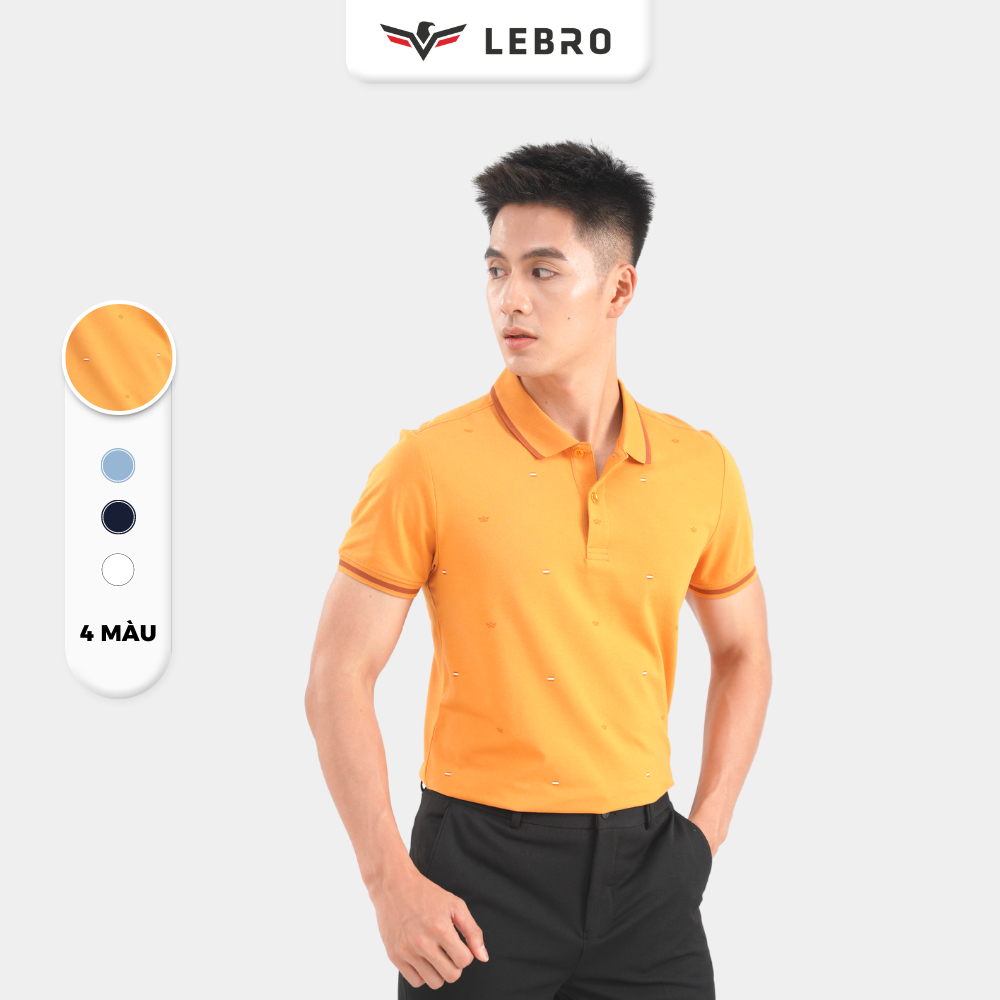 Áo polo nam, áo thun nam có cổ in hoạ tiết chất liệu cotton CVC cao cấp, dáng thể thao slimfit trẻ trung LEBRO TPL23-03