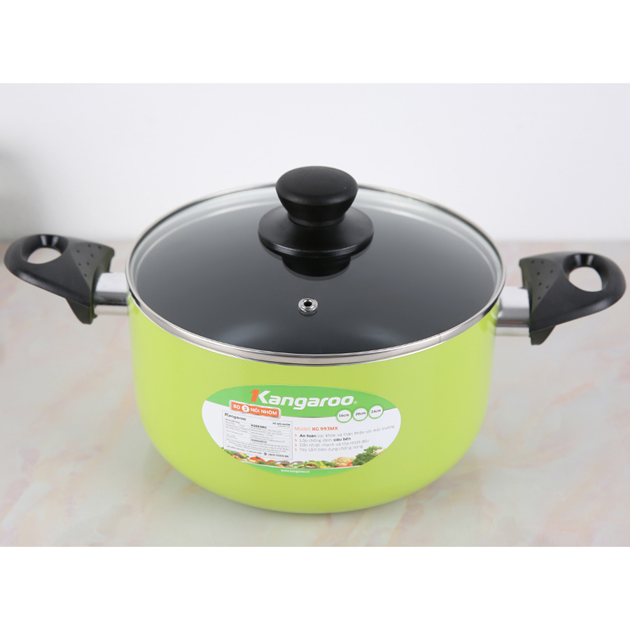 Bộ nồi nhôm Kangaroo không đáy từ - KG993MX