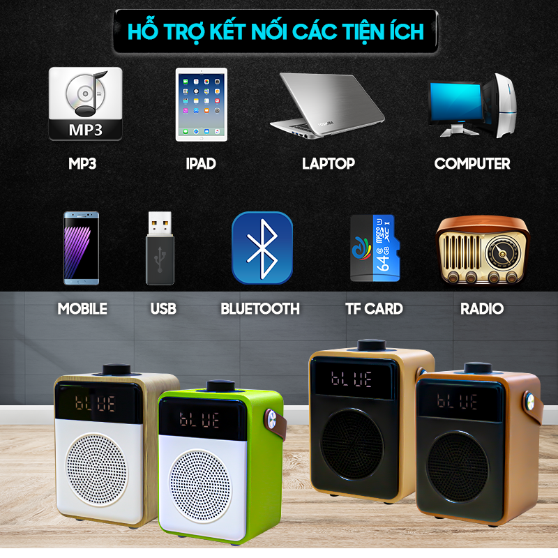 Loa Bluetooth Việt Star Quốc Tế VS1 Công Suất 10W, Màu Ngẫu Nhiên - Hàng Chính Hãng