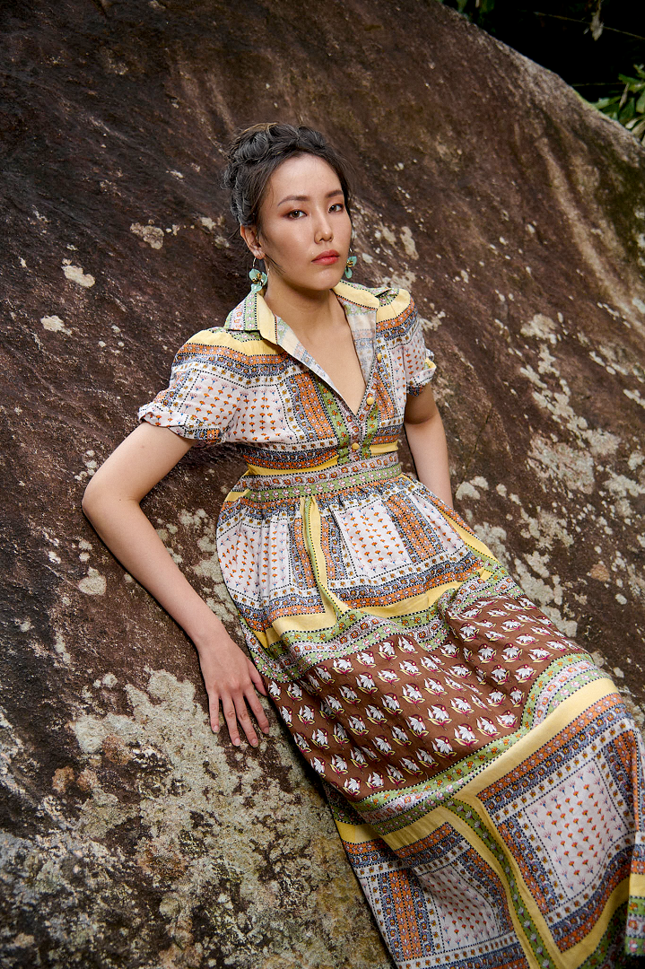 Đầm Sơ Mi Linen Bohemian DRE228 thời trang thiết kế Hity