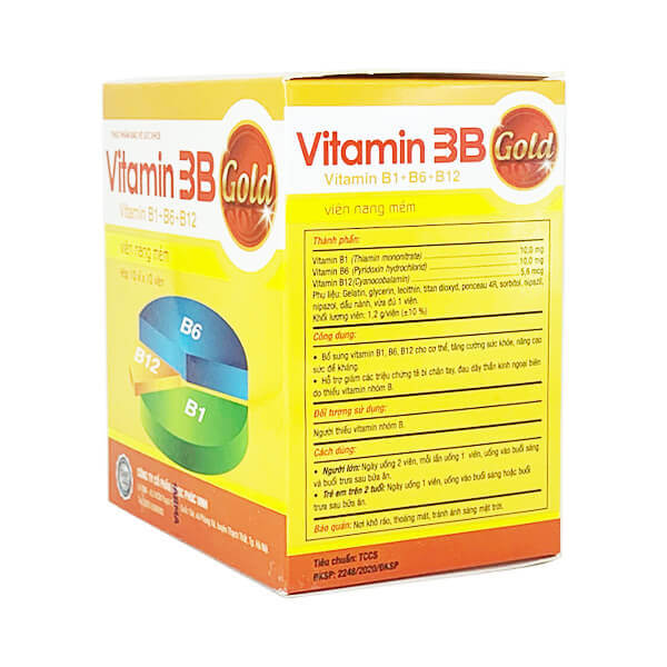 Viên uống Vitamin 3B giúp ăn ngon ngủ tốt, giảm đau nhức, tê bì chân tay hộp - Hộp 100 viên nang