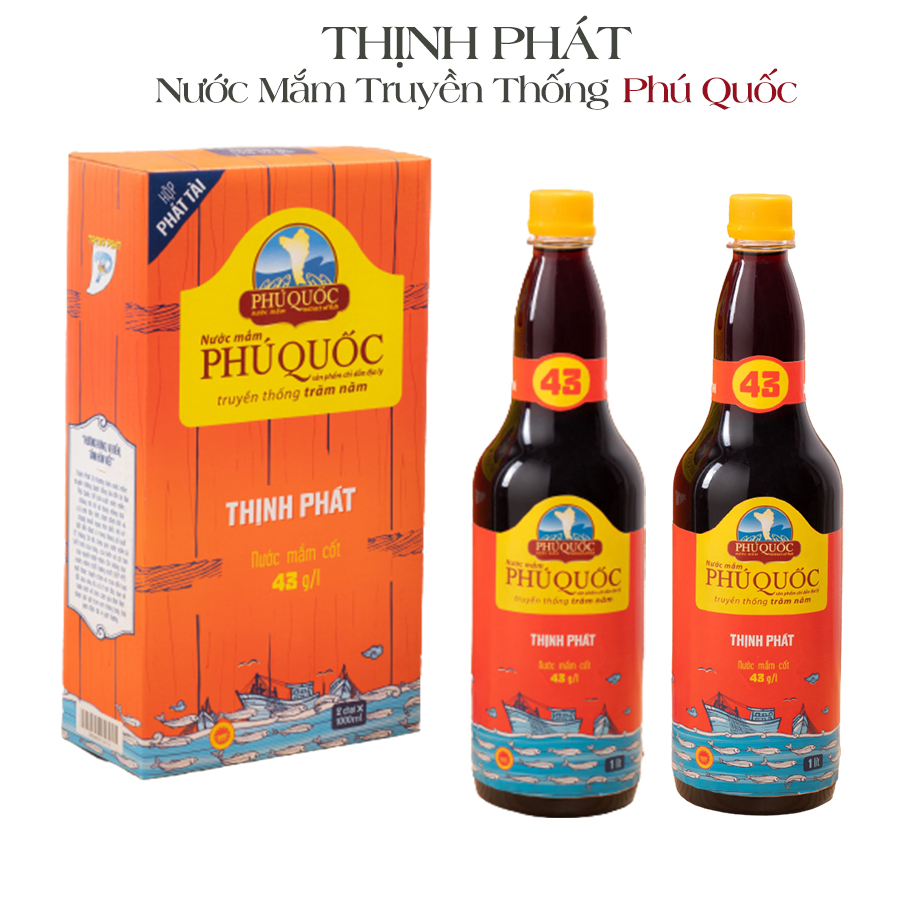 Combo 2 chai 1000ml nước mắm Thịnh Phát Phát Tài 43 độ đạm