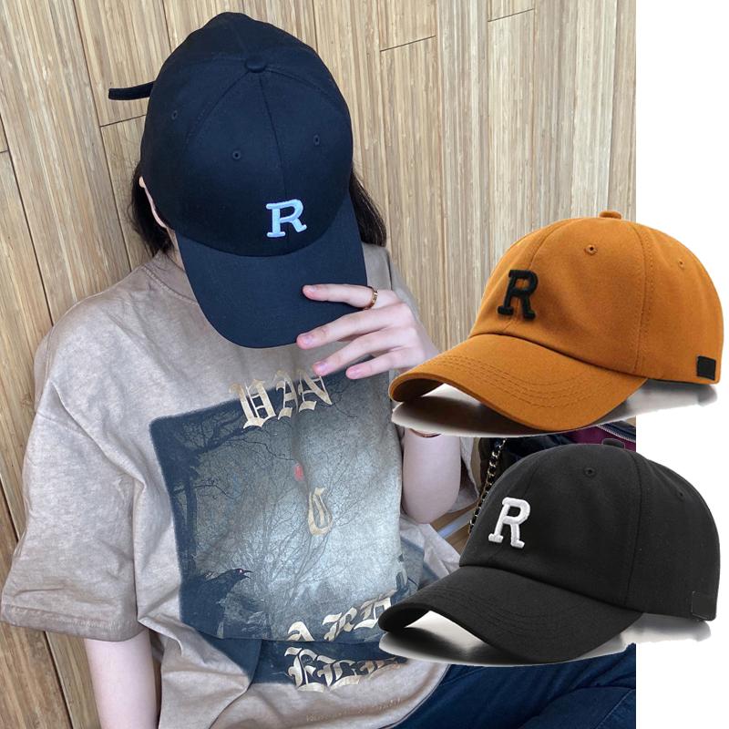 Thư thêu R Mũ bóng chày dành cho nữ đàn ông Mũ Sun Mat Summer Cotton Snapback Hip Hop Caps unisex có thể điều chỉnh tấm che mặt Color: yellow Size: adjustable