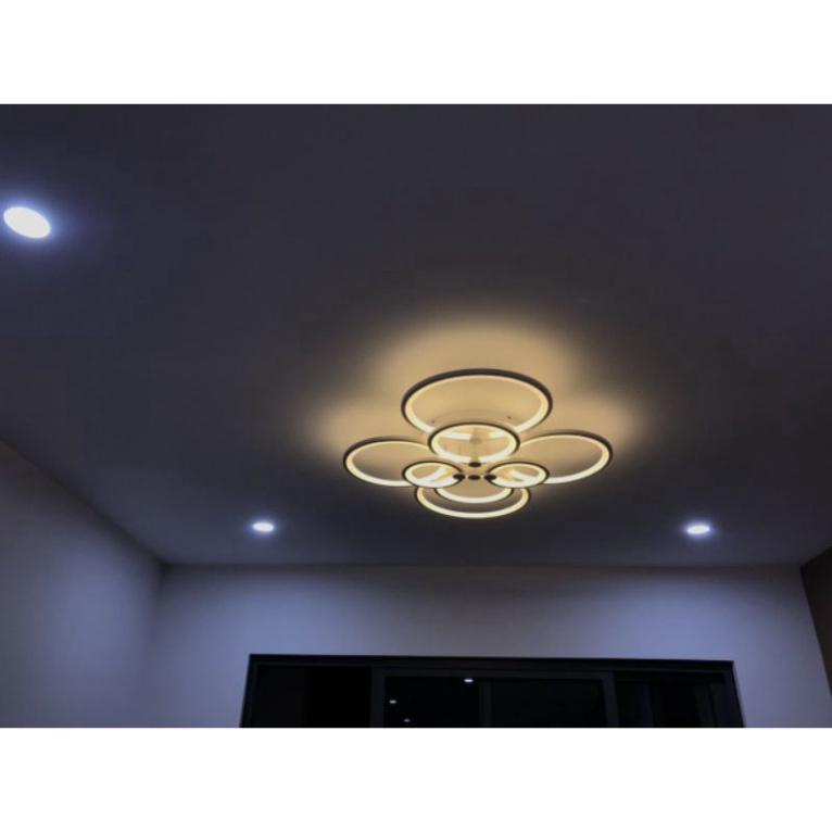 Đèn Mâm Led Ốp Trần 8 Cánh Hình Hoa Trang Trí Phòng Khách,Ngủ, Có Điều Khiển Từ Xa Phân Tầng 3 Chế Độ Ánh Sáng